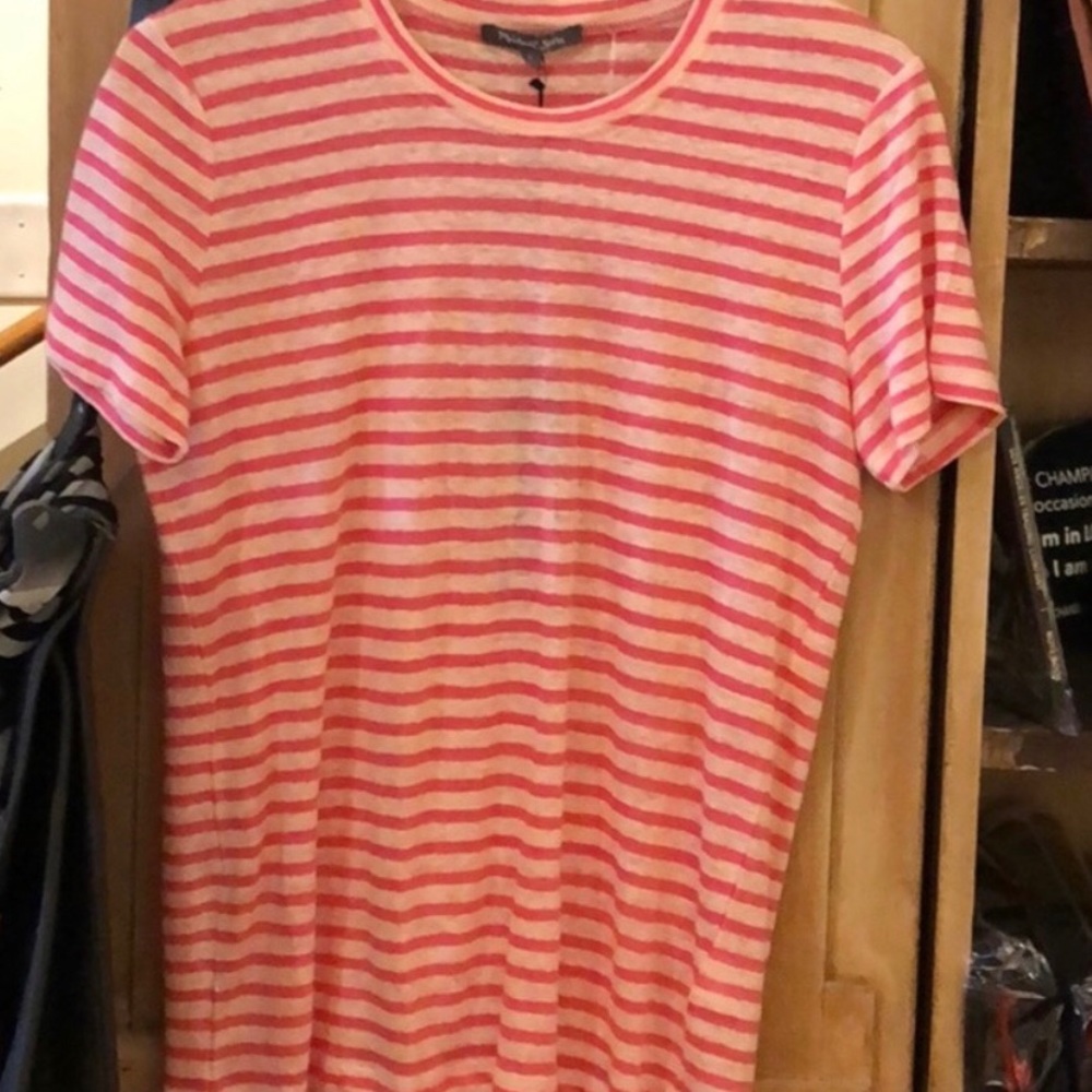 Michael Stars Pink Striped Tee